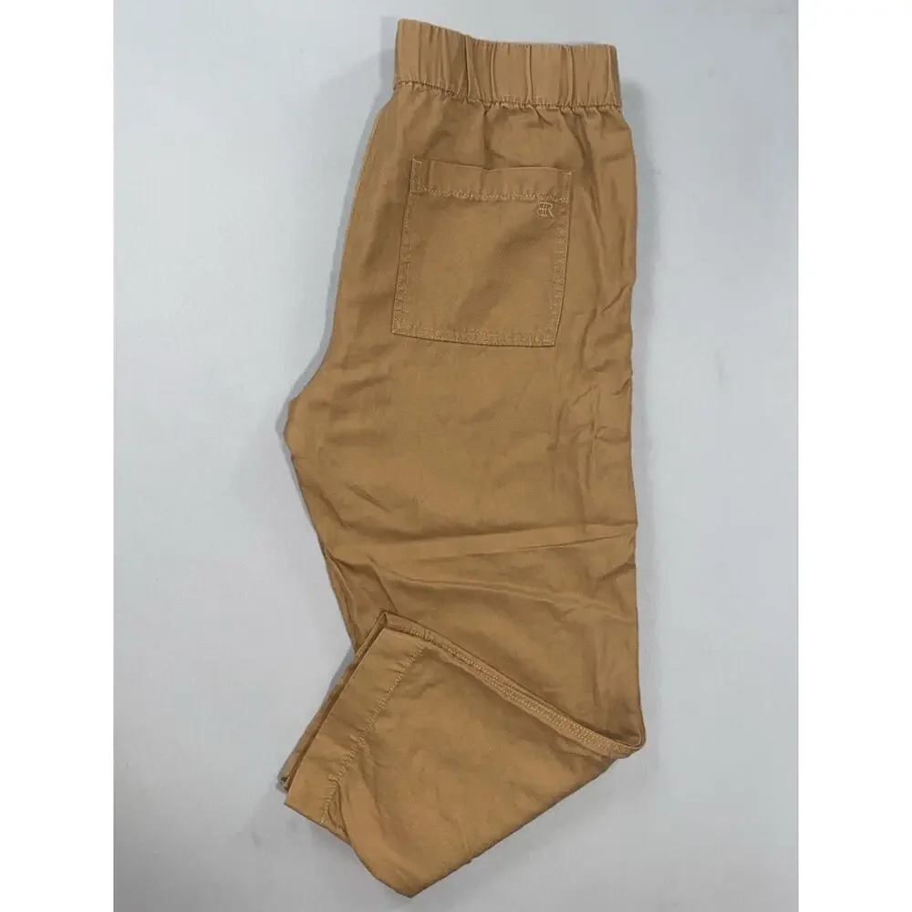 Banana Republic Linen Blend Pull On 'Tapered Crop Pant' in Black. Women's M, EUC